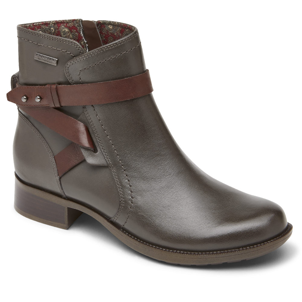 Rockport Womens Boots Grey - Copley Waterproof Strap - UK 106-GYOQTZ